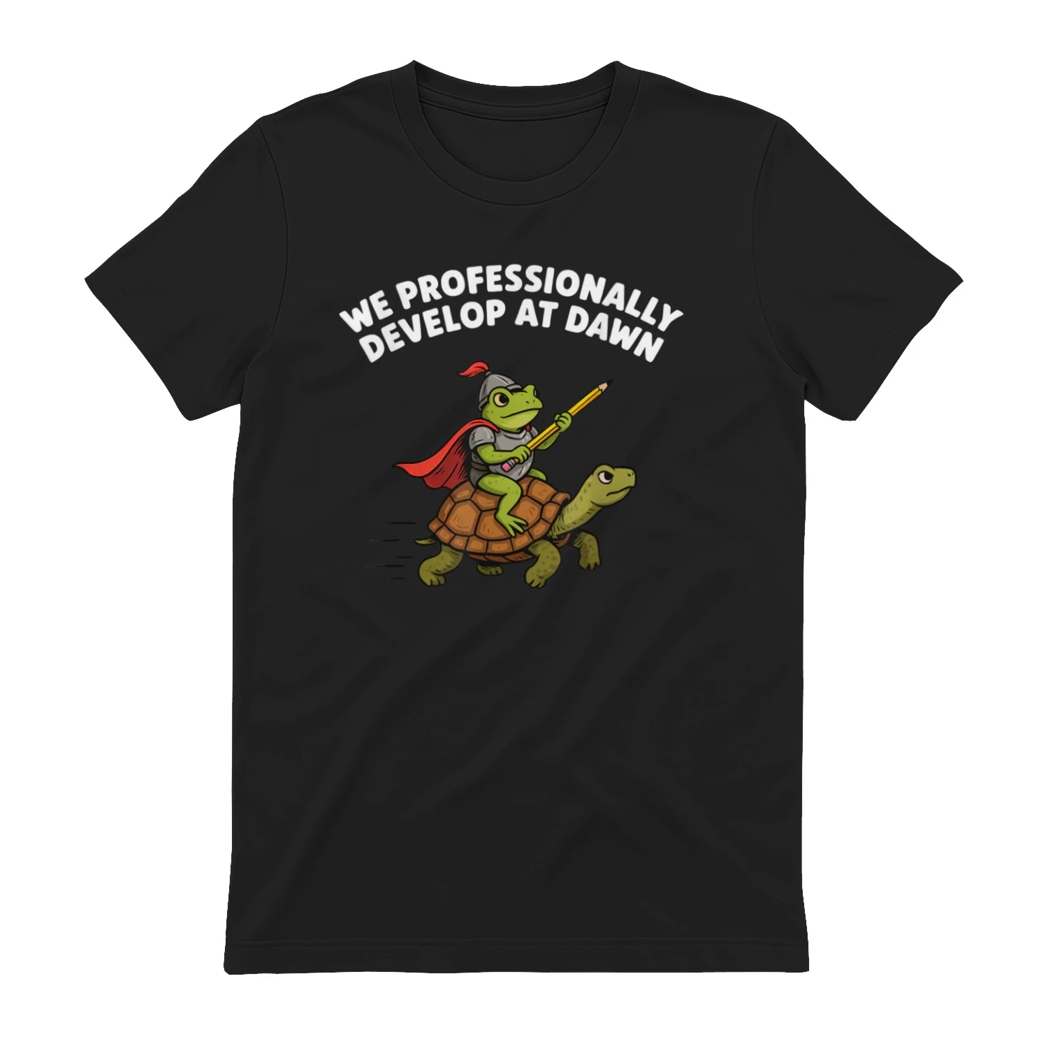 Funny Software Developer Shirt Frog Knight Turtle Programmer Tee