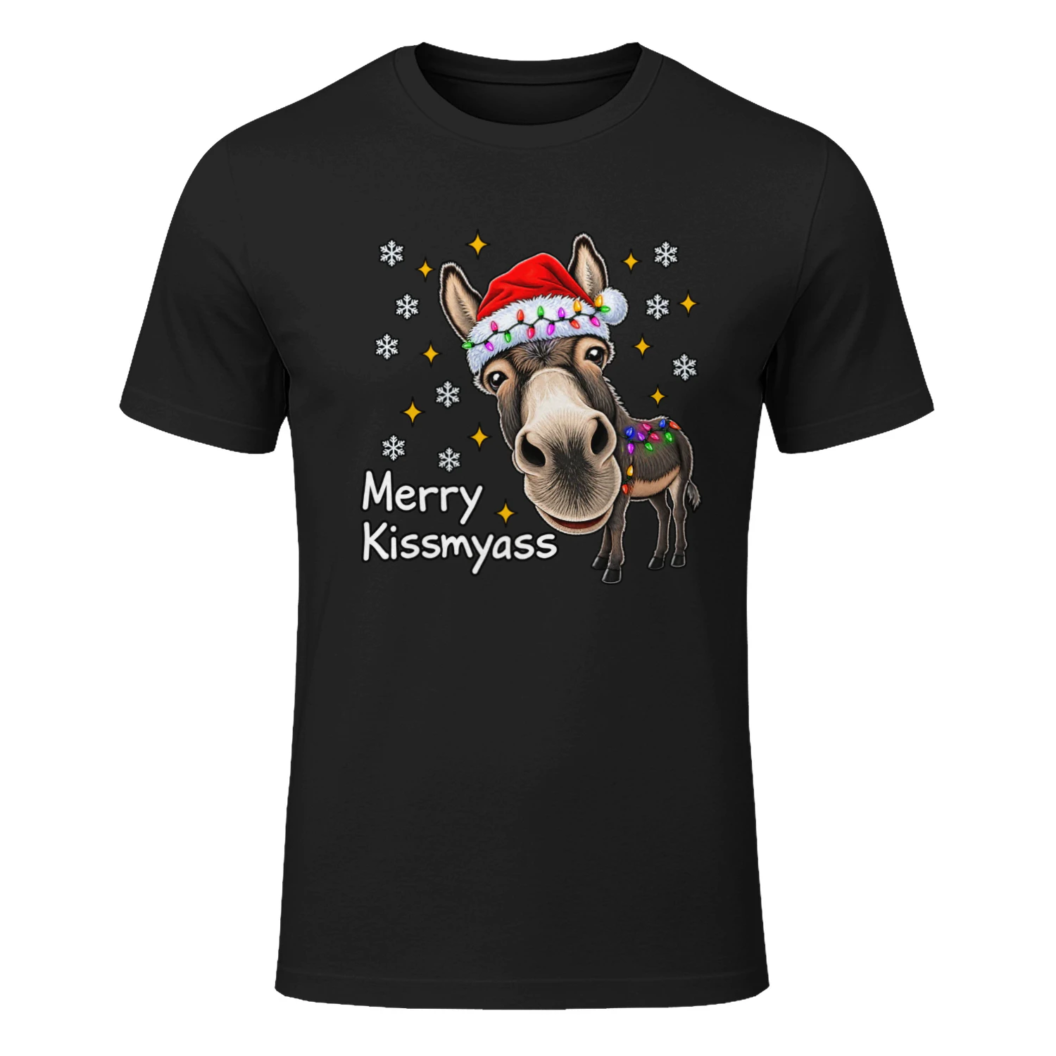 Merry Kissmyass Funny Christmas Donkey Shirt Sarcastic Xmas Tee