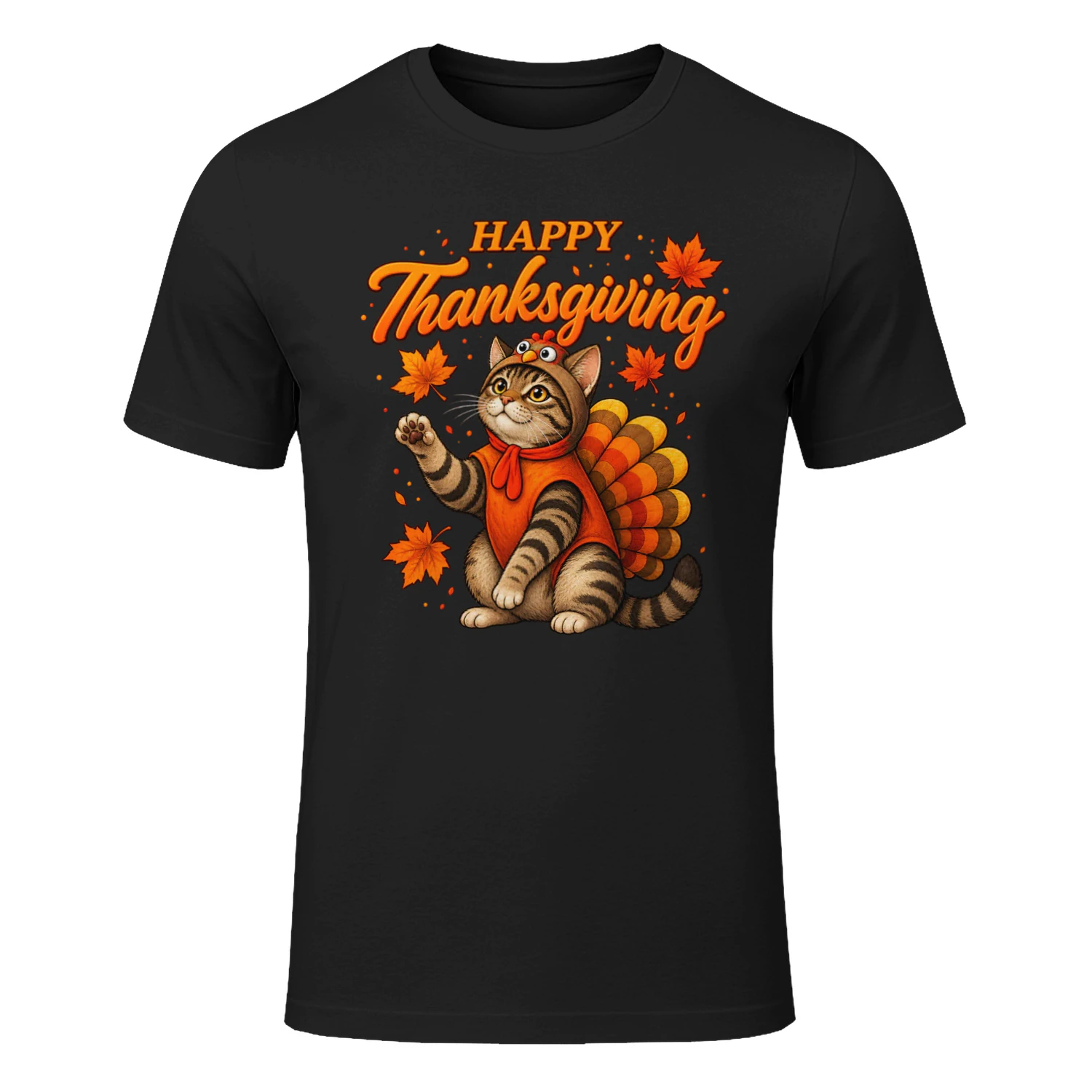 Thanksgiving Cat Turkey Costume Funny Fall Cat Lover Shirt