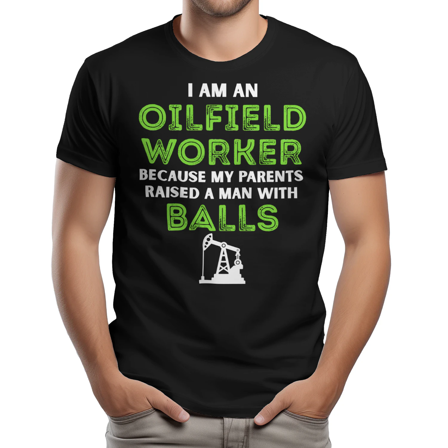 A MAN WITH BALL OILFIELD WORKER