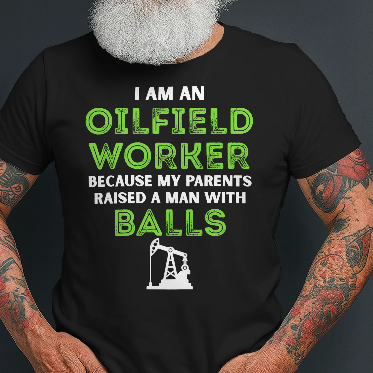 A MAN WITH BALL OILFIELD WORKER