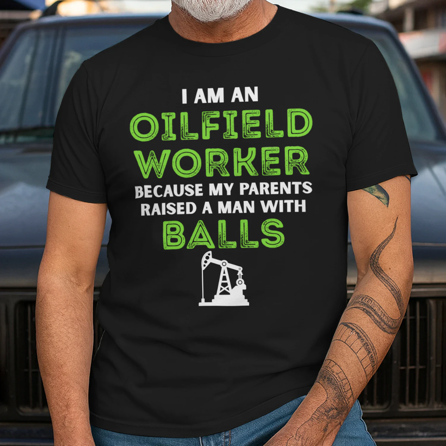 A MAN WITH BALL OILFIELD WORKER