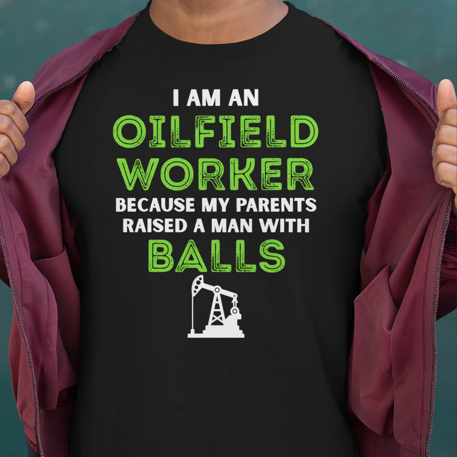 A MAN WITH BALL OILFIELD WORKER