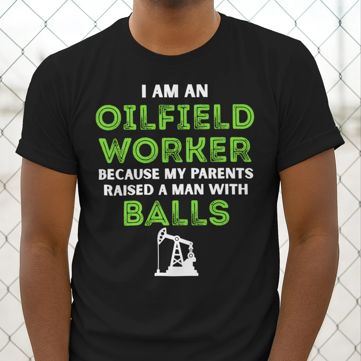 A MAN WITH BALL OILFIELD WORKER