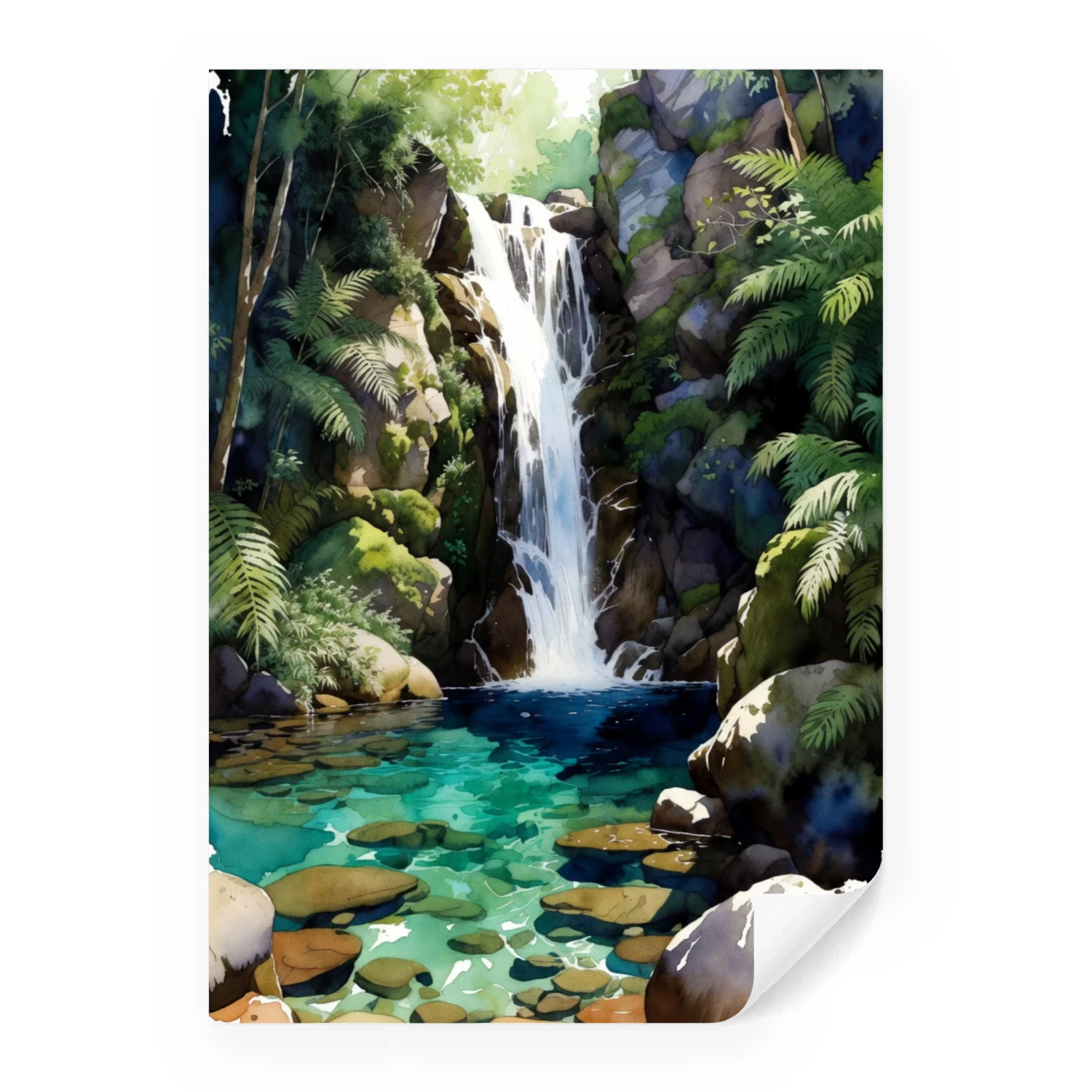 Hidden Jungle Waterfall | Tropical Paradise Poster