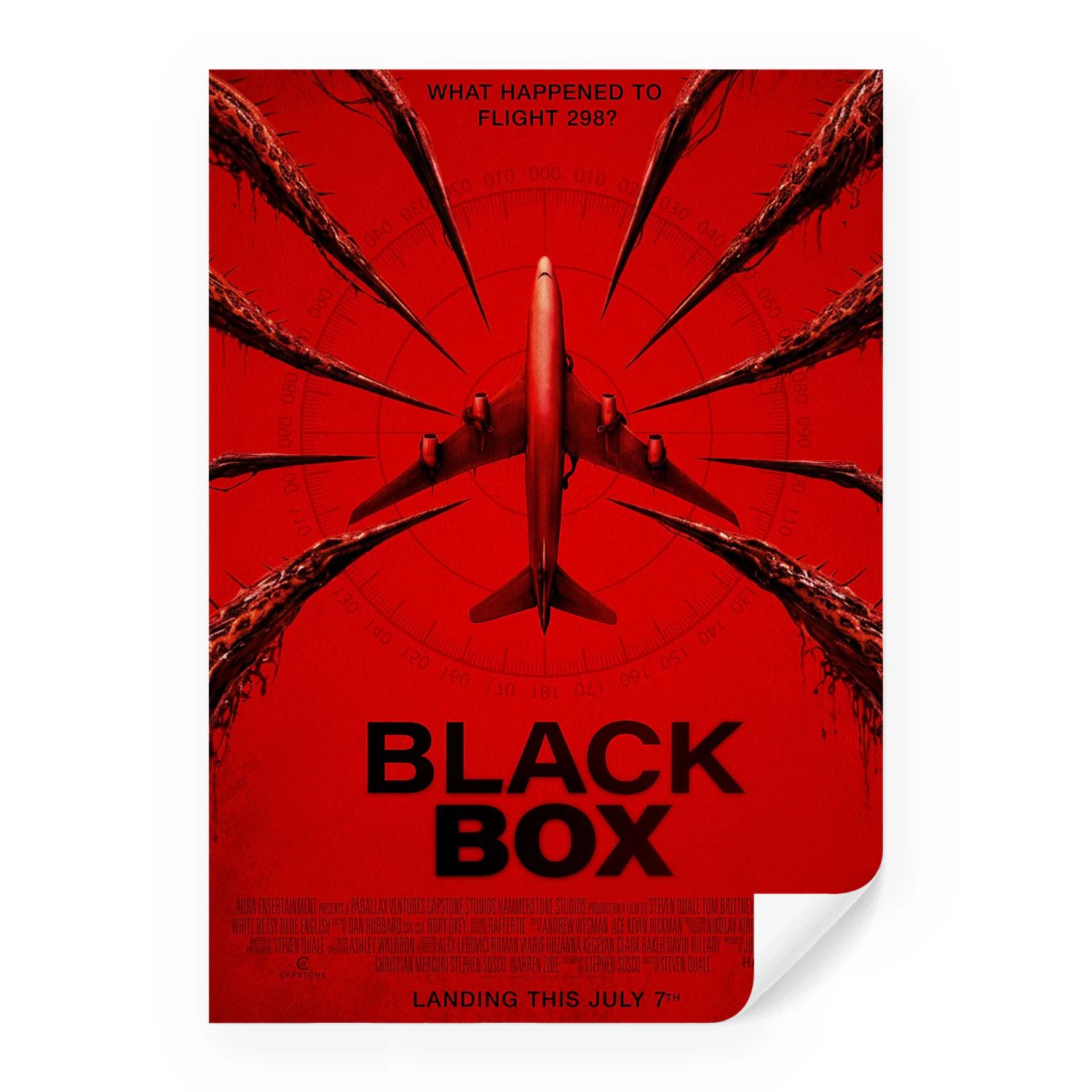 Black Box Horror Movie Poster | What Happened to Flight 298? - Cinematic Thriller Wall Art