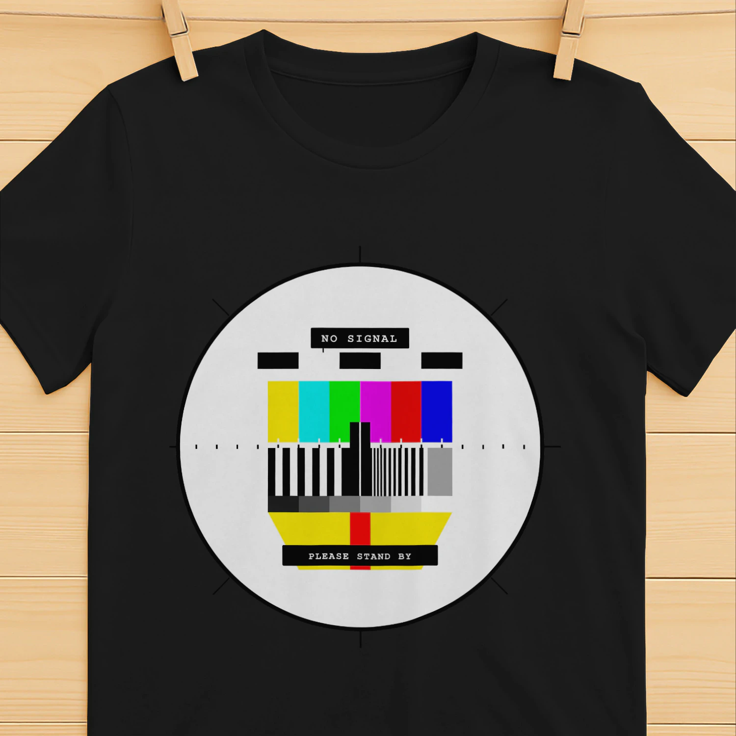 NO SIGNAL™ Retro TV Test Pattern Shirt