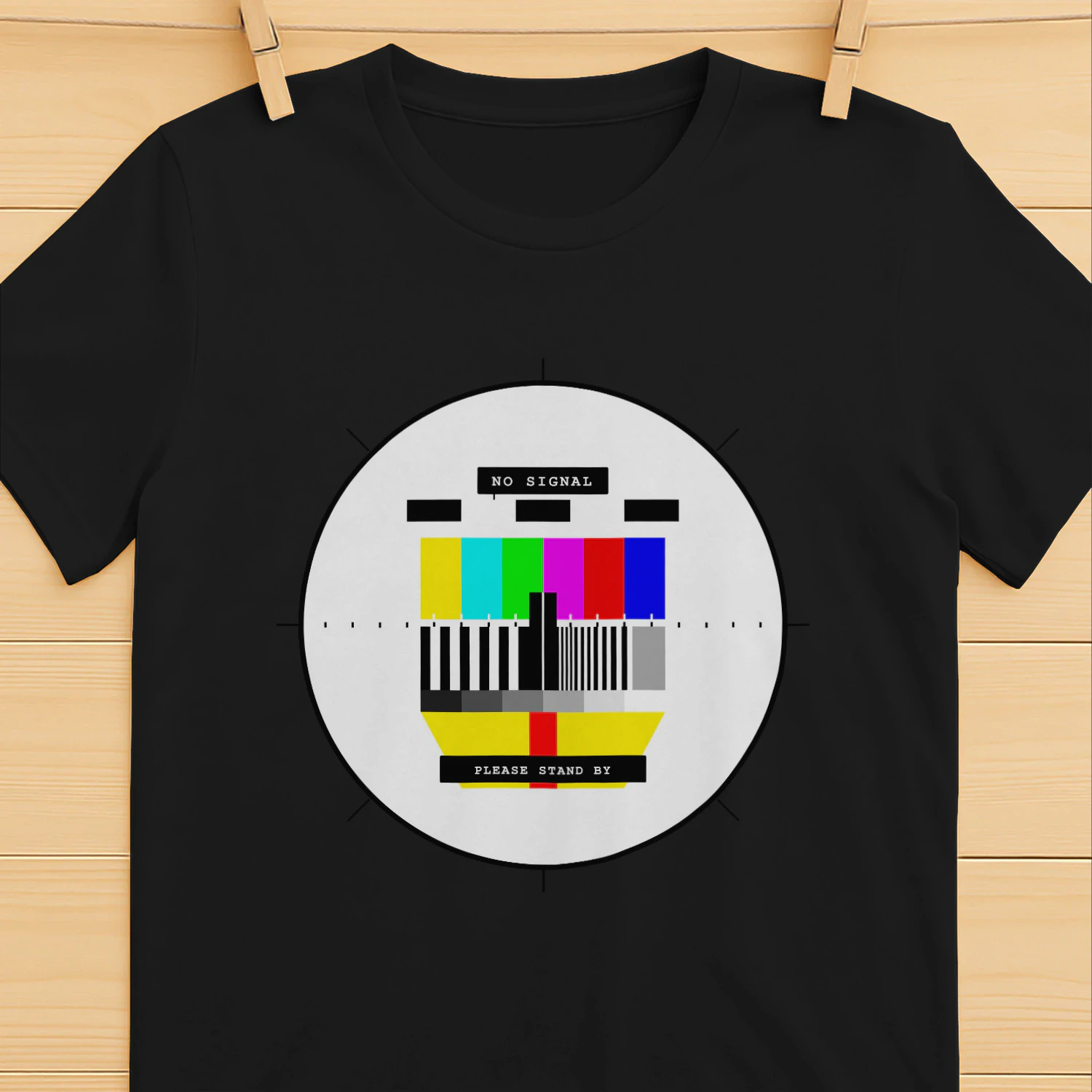 NO SIGNAL™ Retro TV Test Pattern Shirt