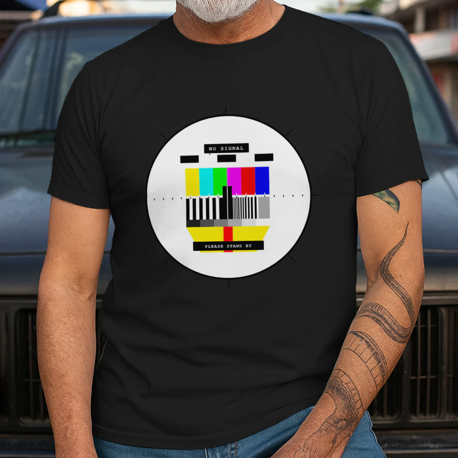 NO SIGNAL™ Retro TV Test Pattern Shirt