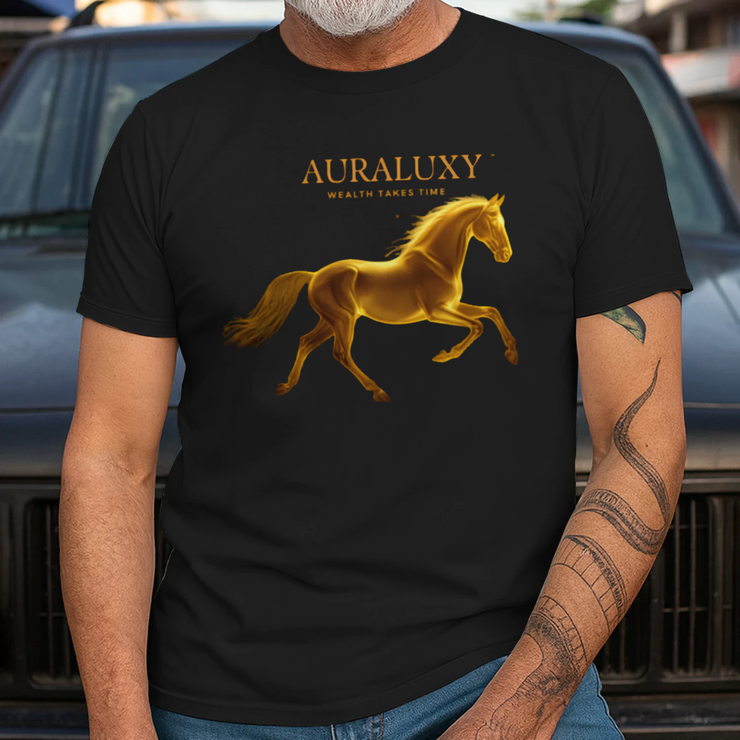 AURALUXY™ Golden Horse Wealth Mindset Shirt