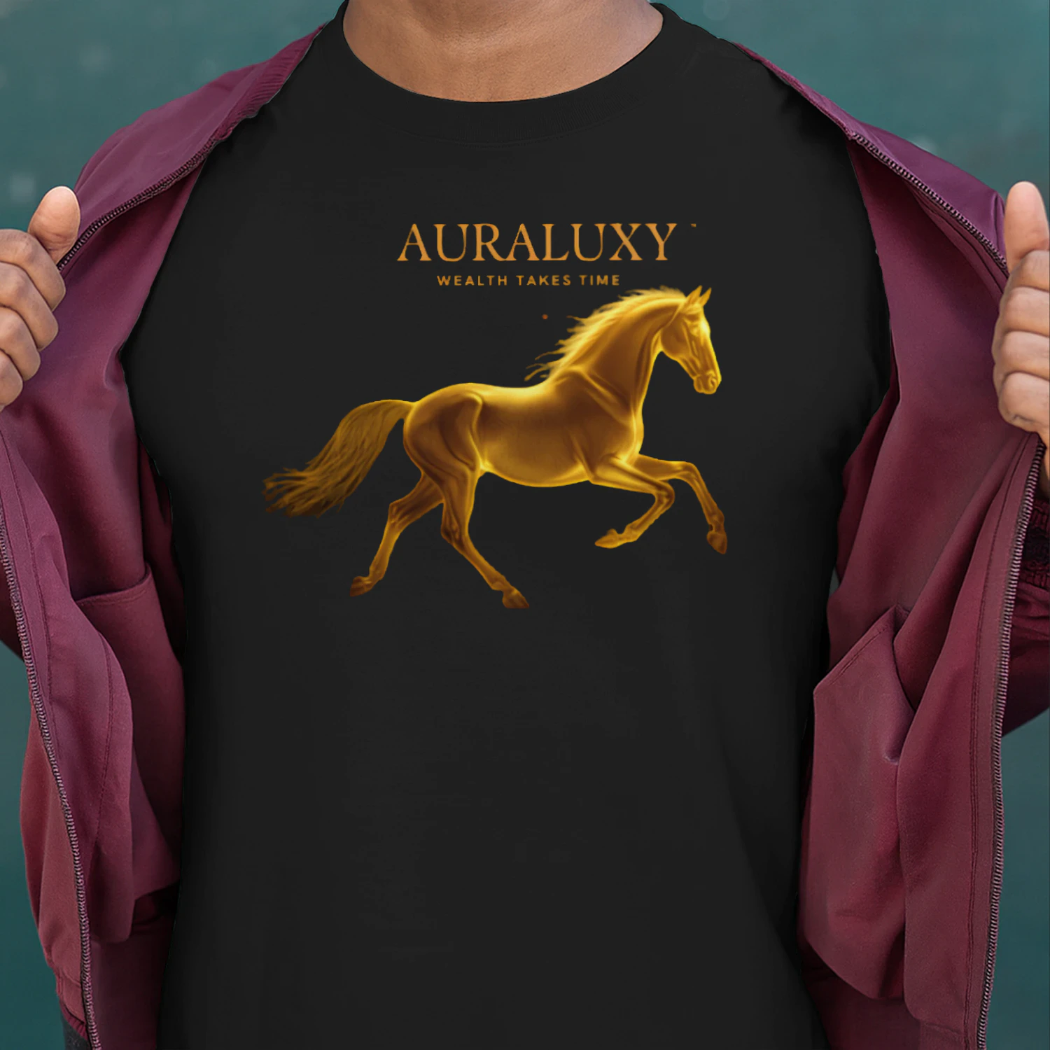 AURALUXY™ Golden Horse Wealth Mindset Shirt