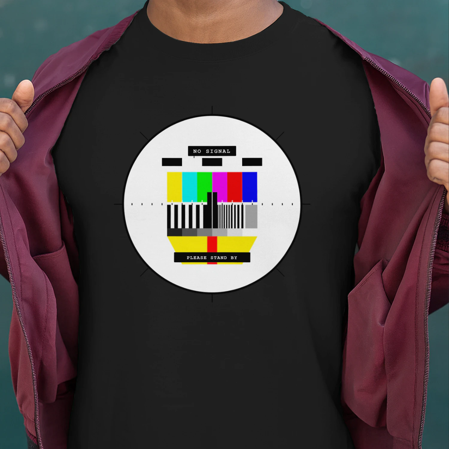 NO SIGNAL™ Retro TV Test Pattern Shirt