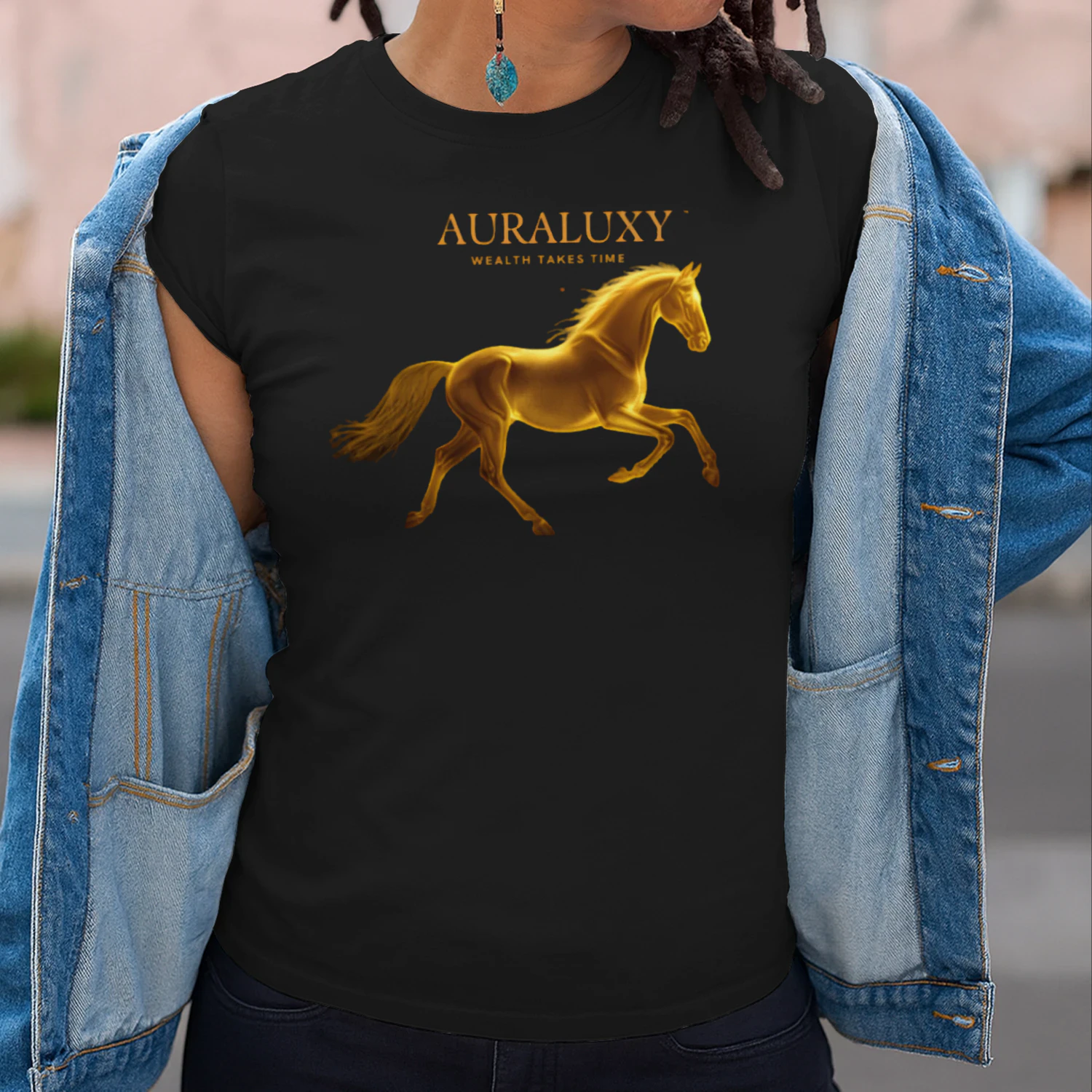 AURALUXY™ Golden Horse Wealth Mindset Shirt