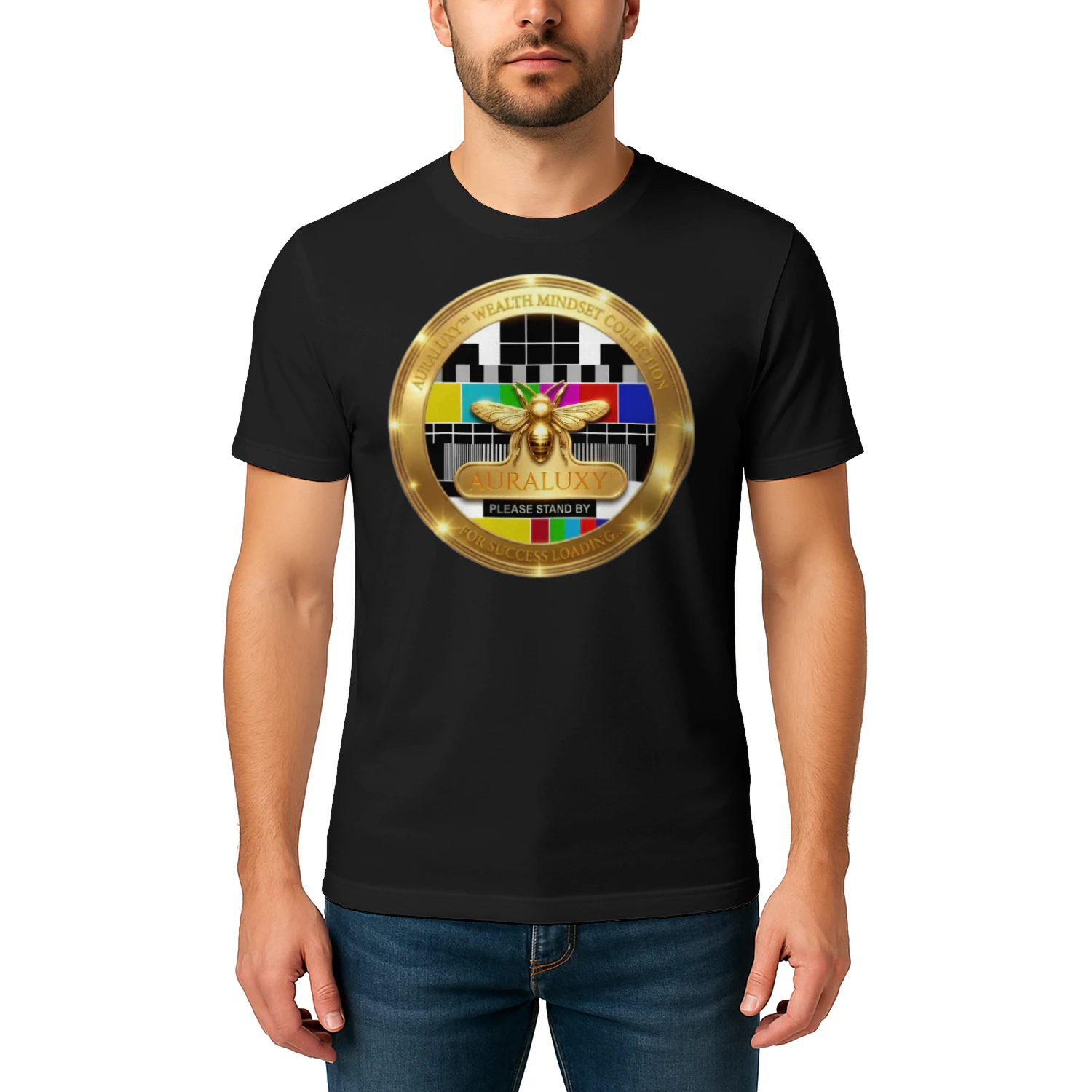 Auraluxy "Success Loading" Golden Bee Premium Streetwear Tee