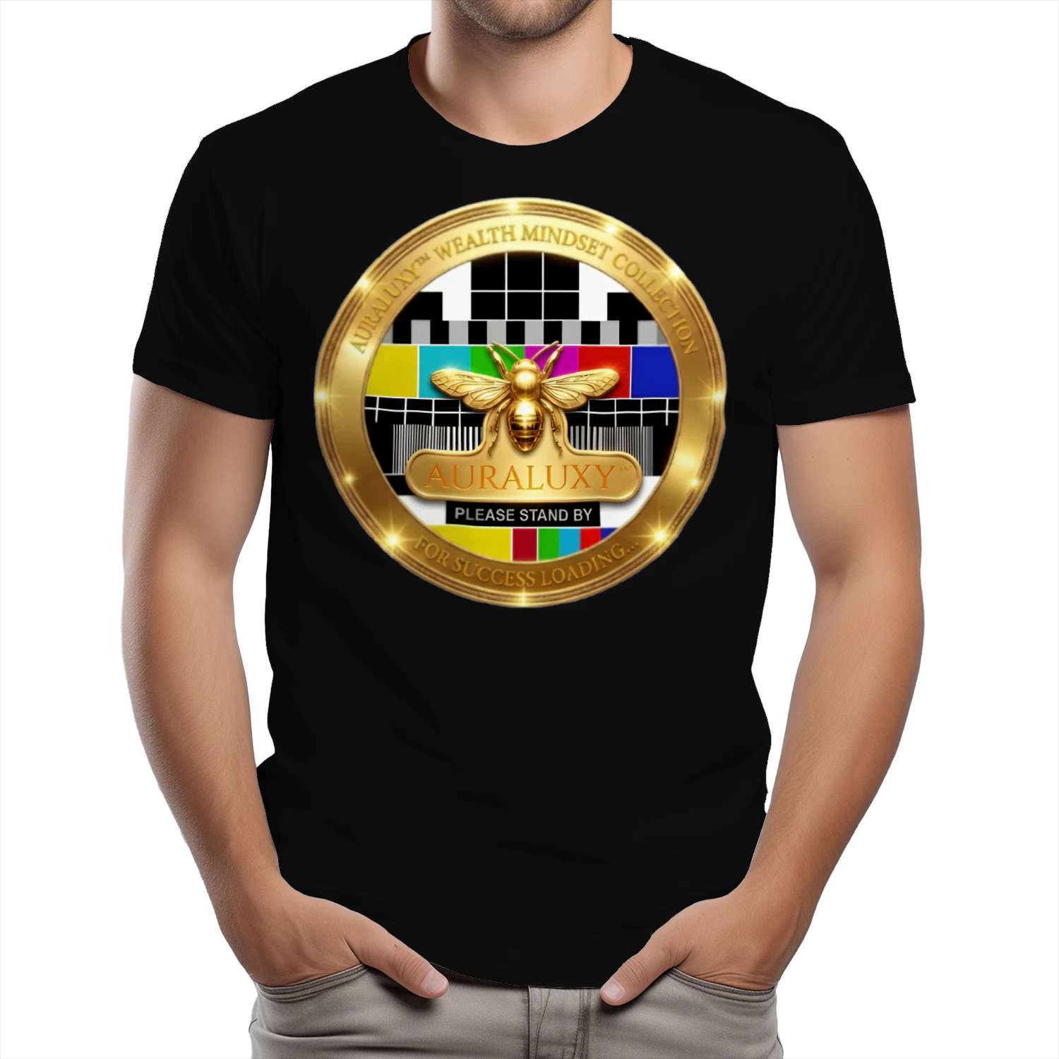 Auraluxy "Success Loading" Golden Bee Premium Streetwear Tee