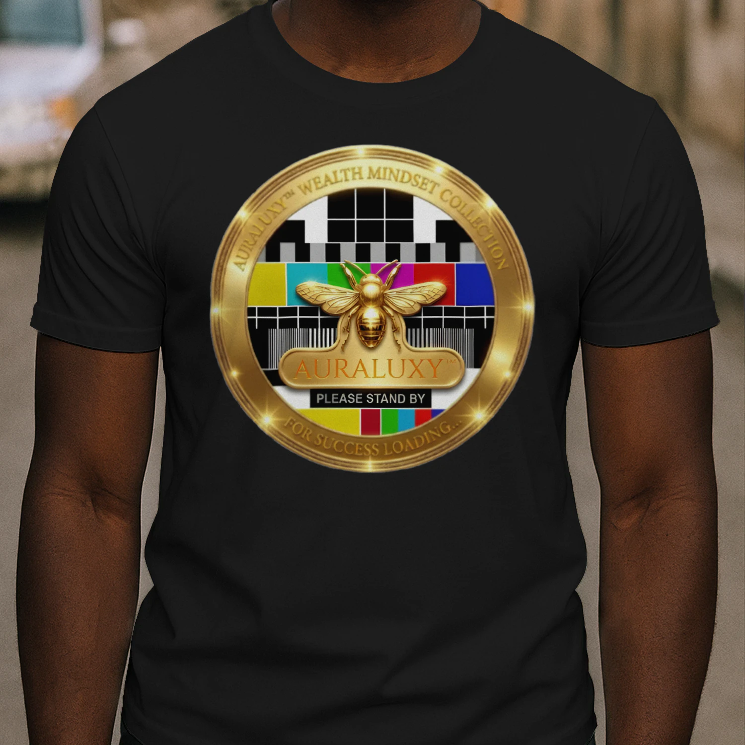 Auraluxy "Success Loading" Golden Bee Premium Streetwear Tee