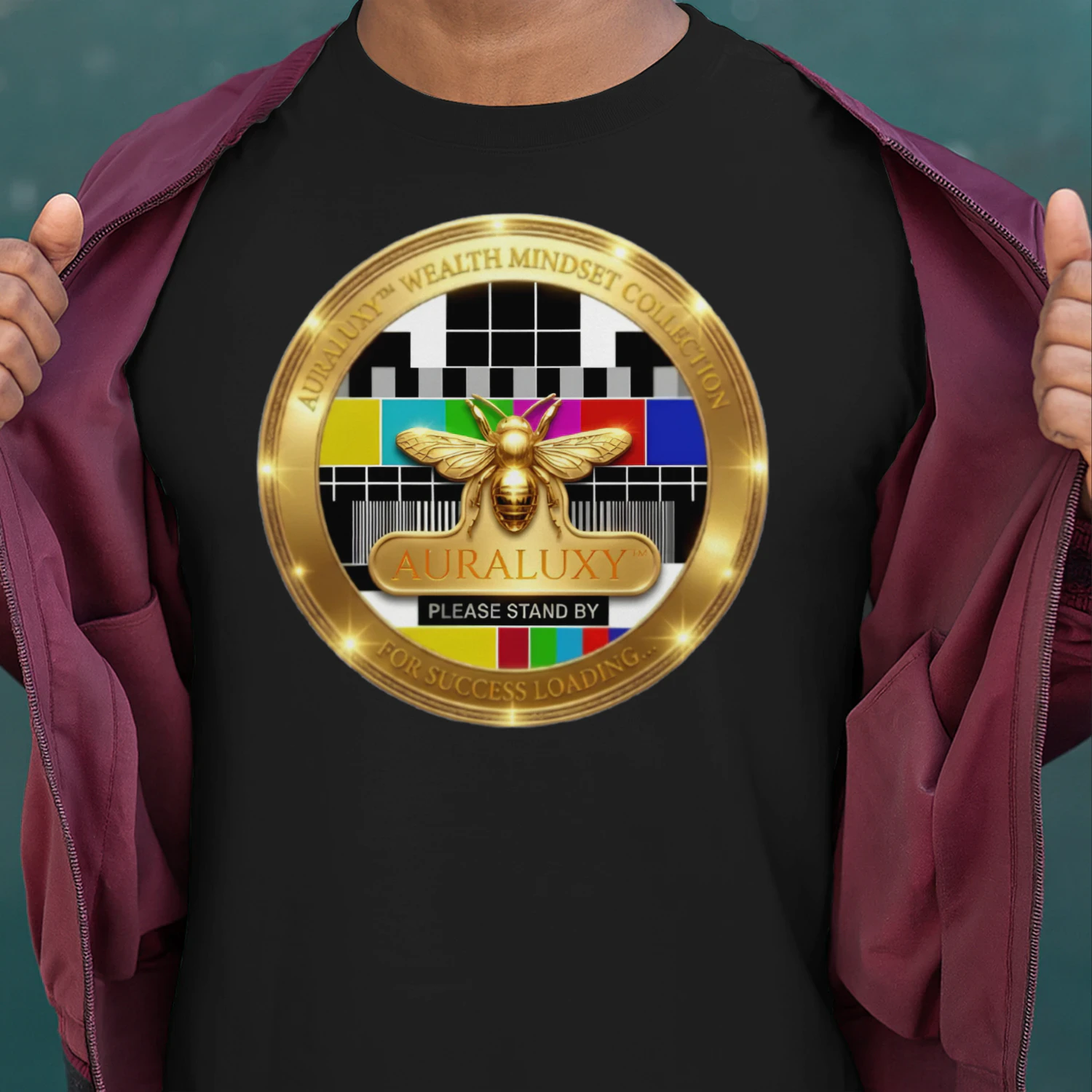 Auraluxy "Success Loading" Golden Bee Premium Streetwear Tee