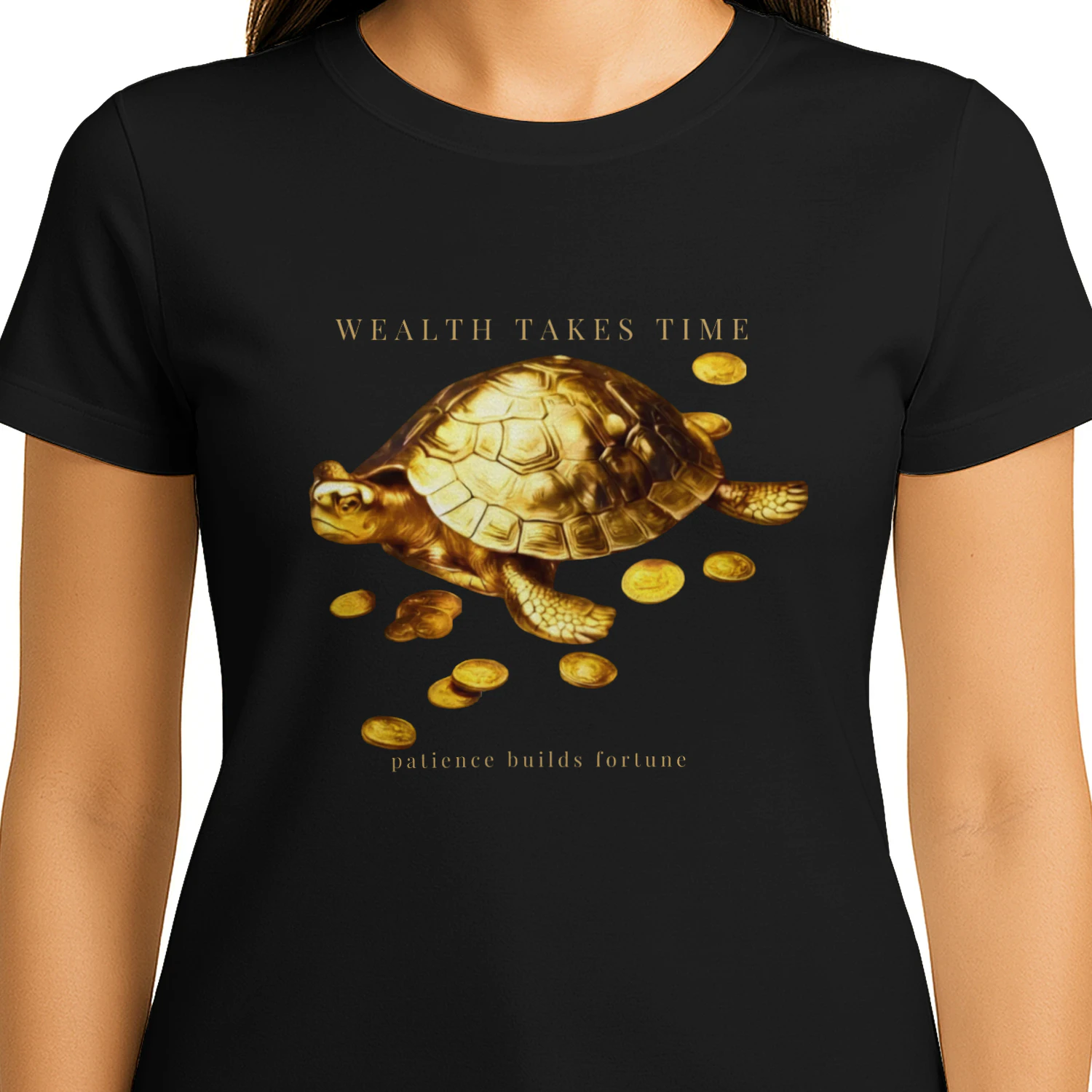 AURALUXY™ Golden Turtle – Wealth Mindset Premium Tee