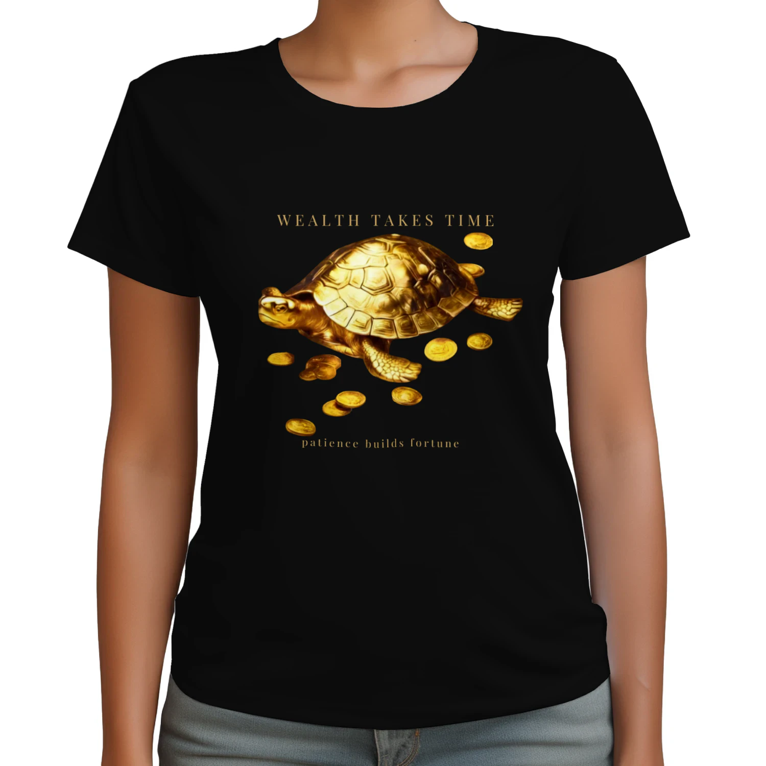 AURALUXY™ Golden Turtle – Wealth Mindset Premium Tee