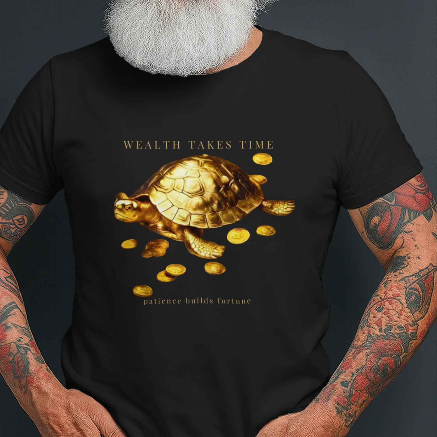 AURALUXY™ Golden Turtle – Wealth Mindset Premium Tee
