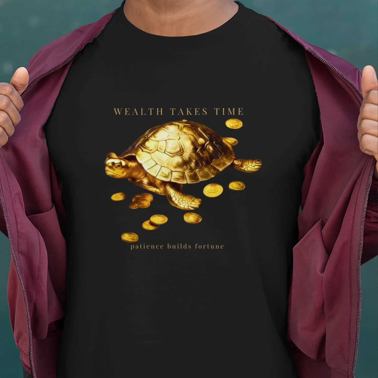 AURALUXY™ Golden Turtle – Wealth Mindset Premium Tee