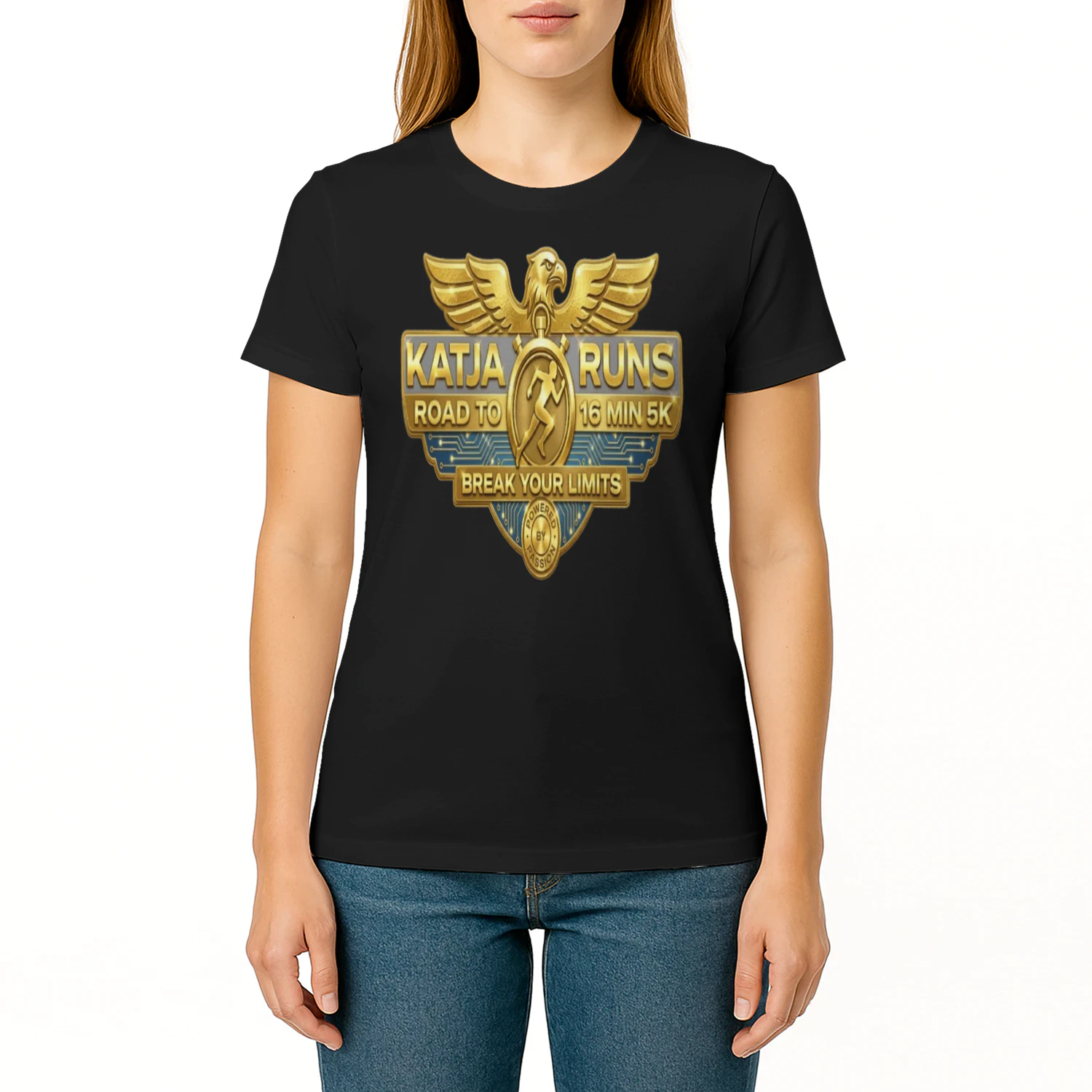 Aura – Katja Runs Gold Performance Graphic Tee