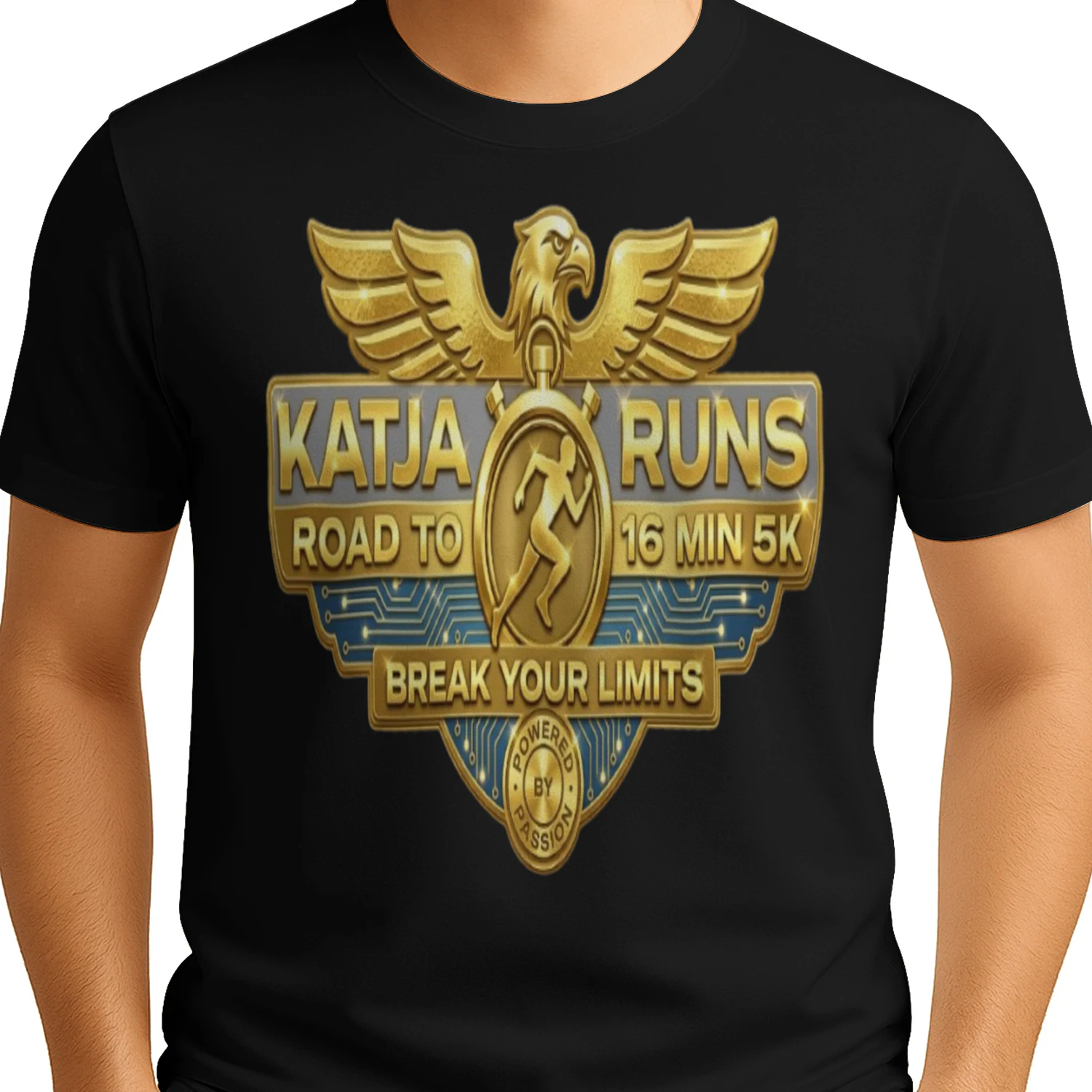 Aura – Katja Runs Gold Performance Graphic Tee
