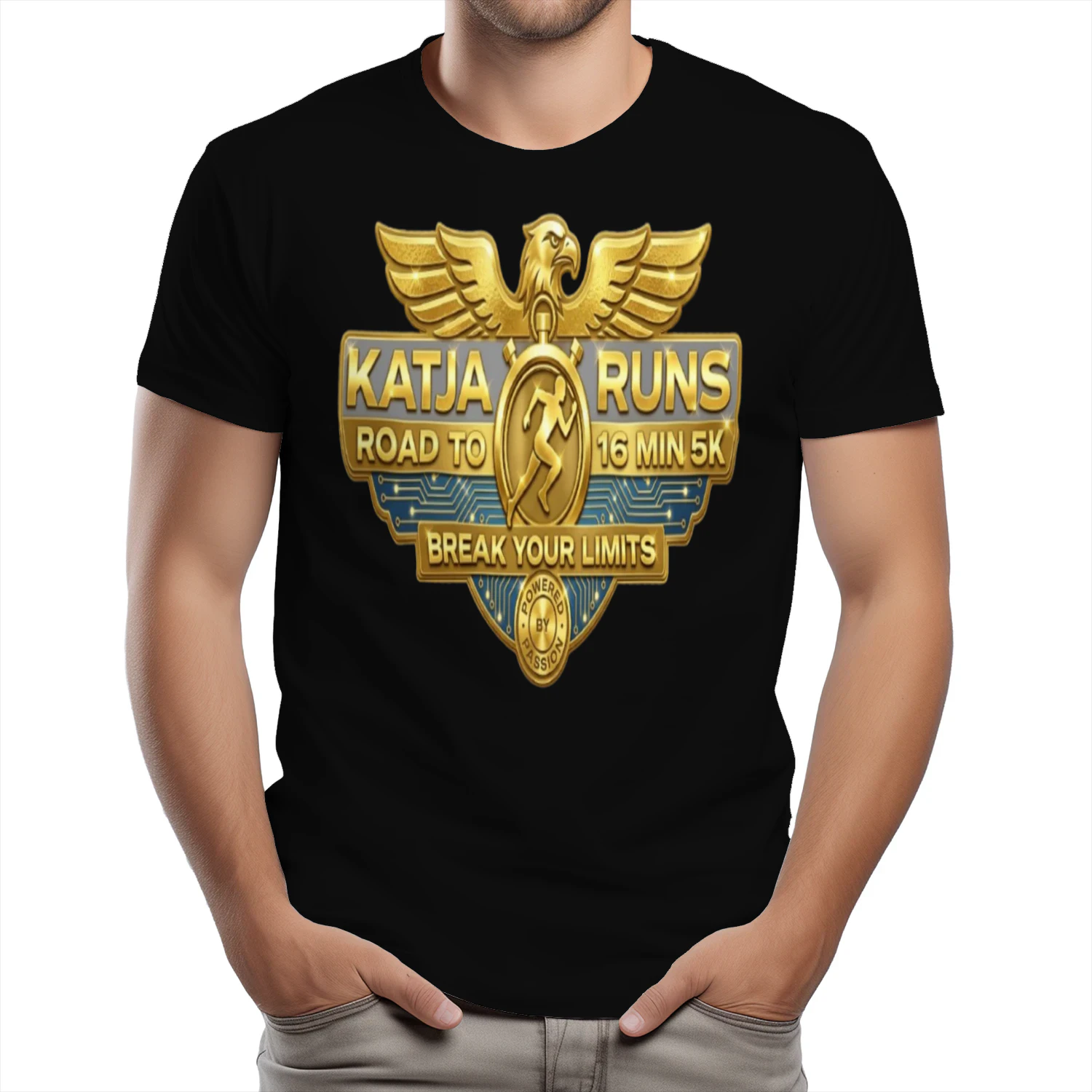 Aura – Katja Runs Gold Performance Graphic Tee