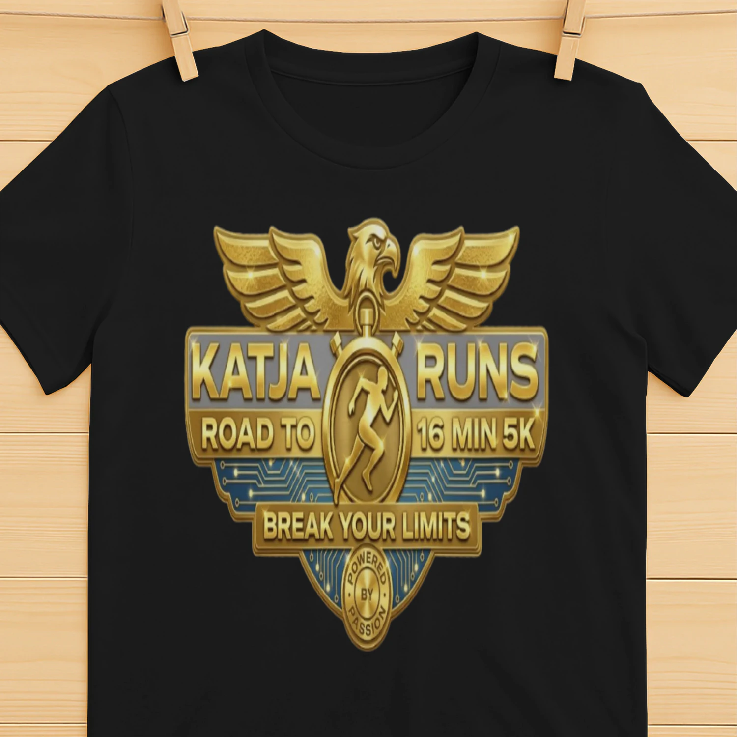 Aura – Katja Runs Gold Performance Graphic Tee