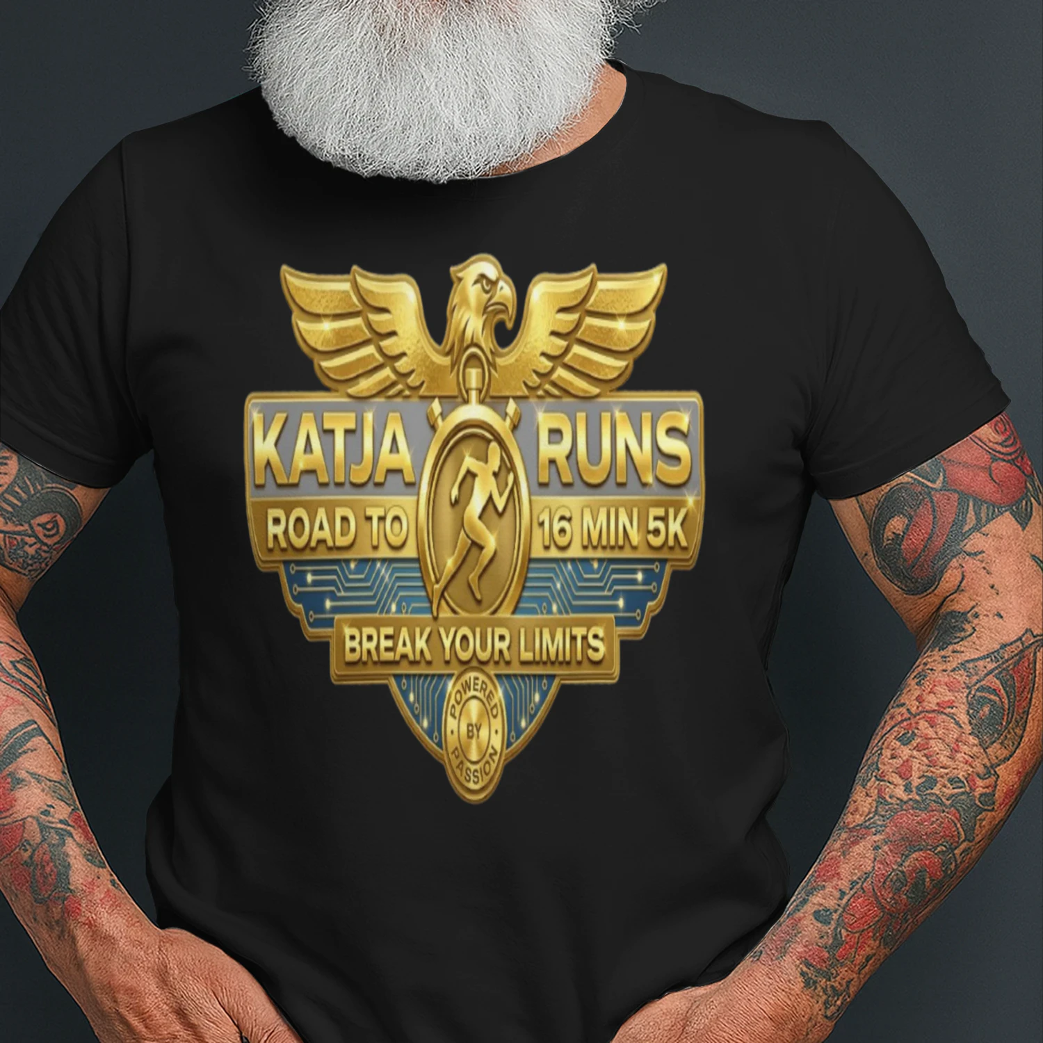 Aura – Katja Runs Gold Performance Graphic Tee
