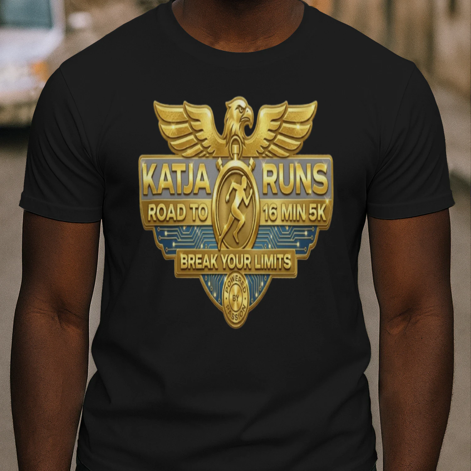 Aura – Katja Runs Gold Performance Graphic Tee