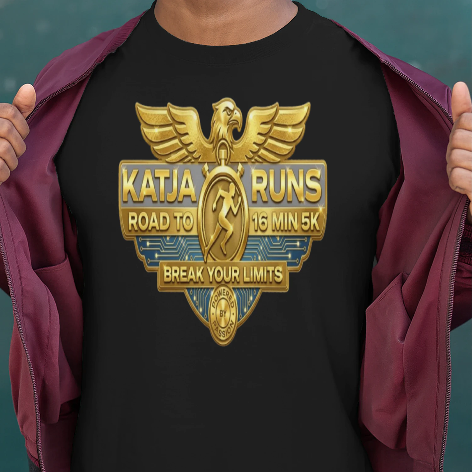 Aura – Katja Runs Gold Performance Graphic Tee
