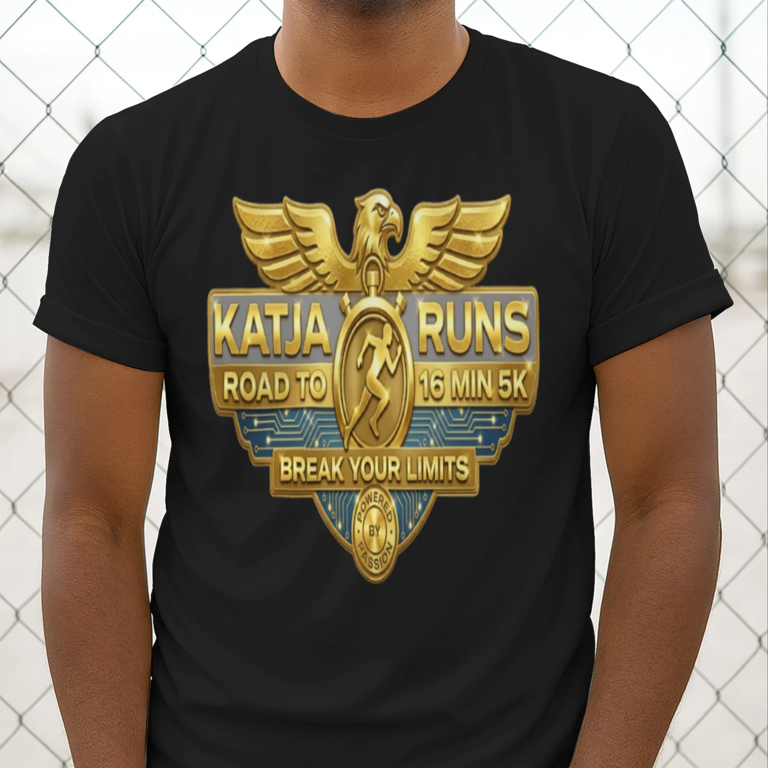 Aura – Katja Runs Gold Performance Graphic Tee
