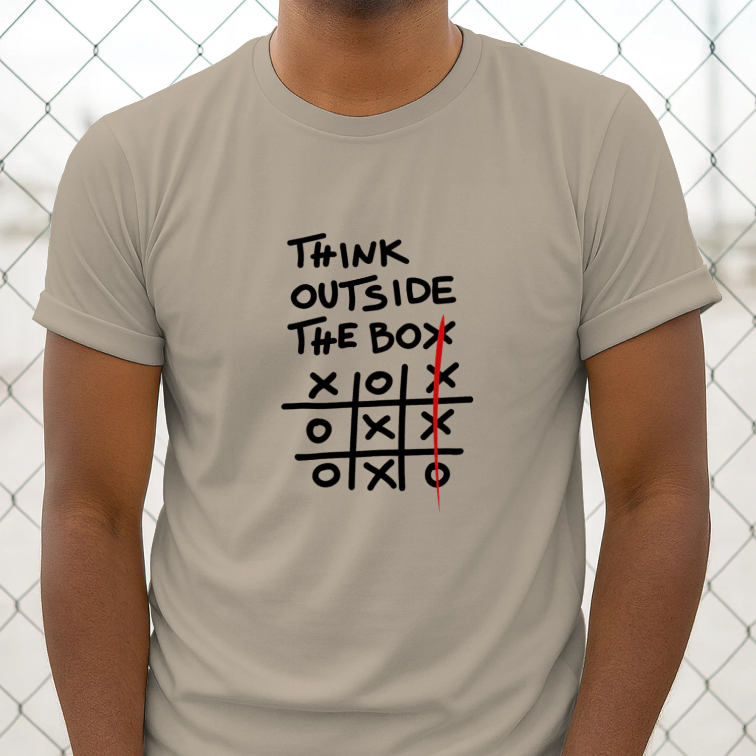 "Think Outside The Box" Creative Tic-Tac-Toe T-Shirt