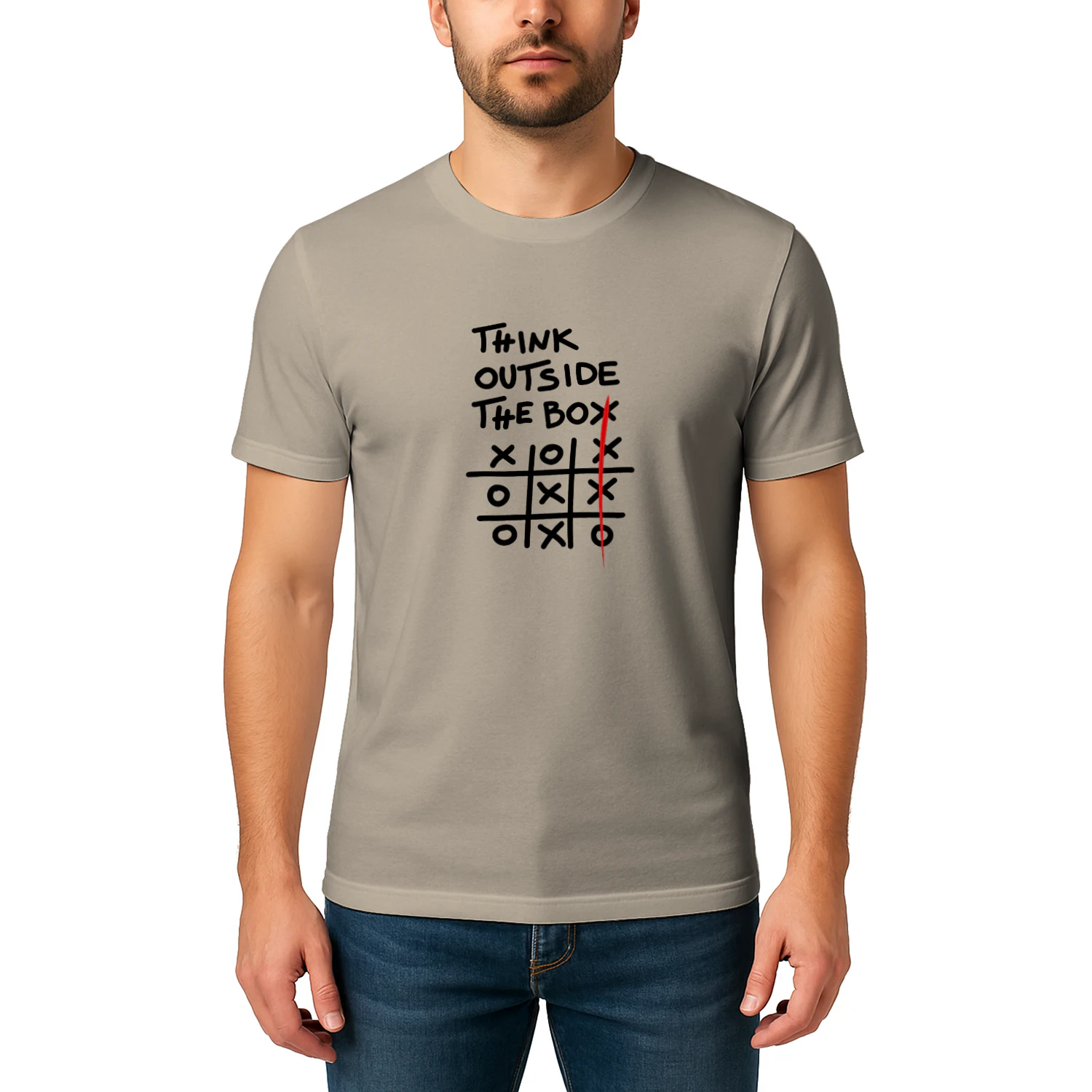 "Think Outside The Box" Creative Tic-Tac-Toe T-Shirt