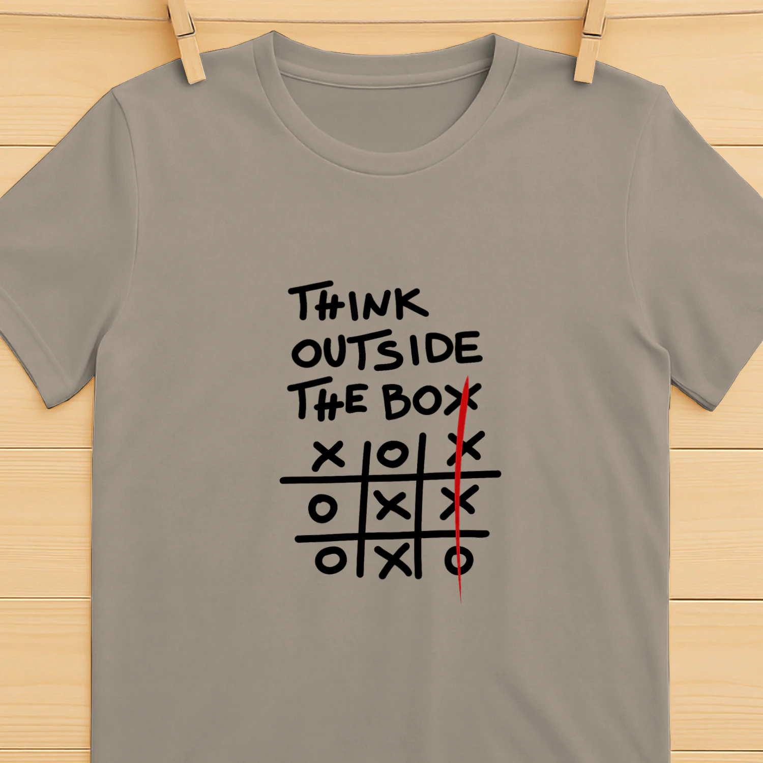 "Think Outside The Box" Creative Tic-Tac-Toe T-Shirt