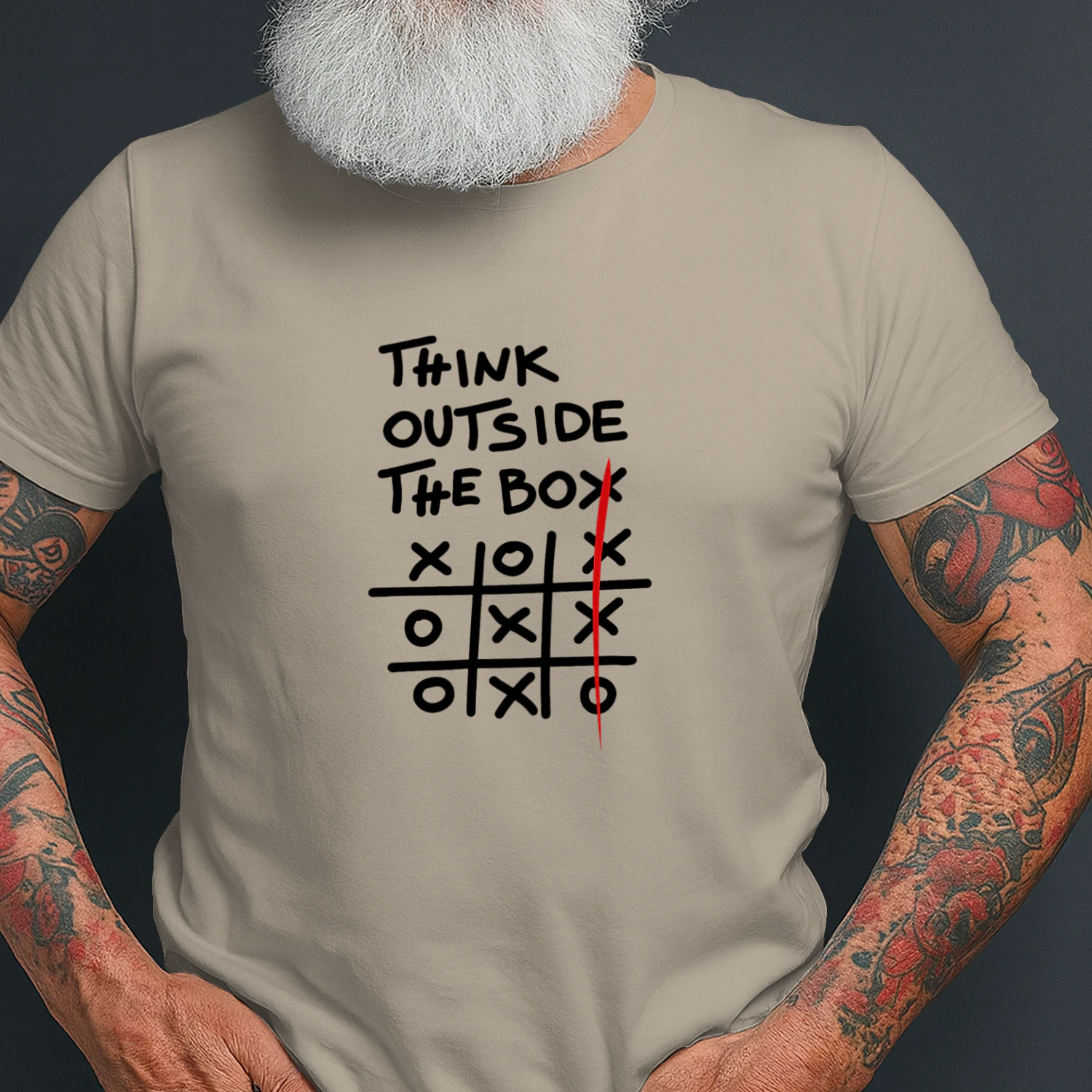"Think Outside The Box" Creative Tic-Tac-Toe T-Shirt