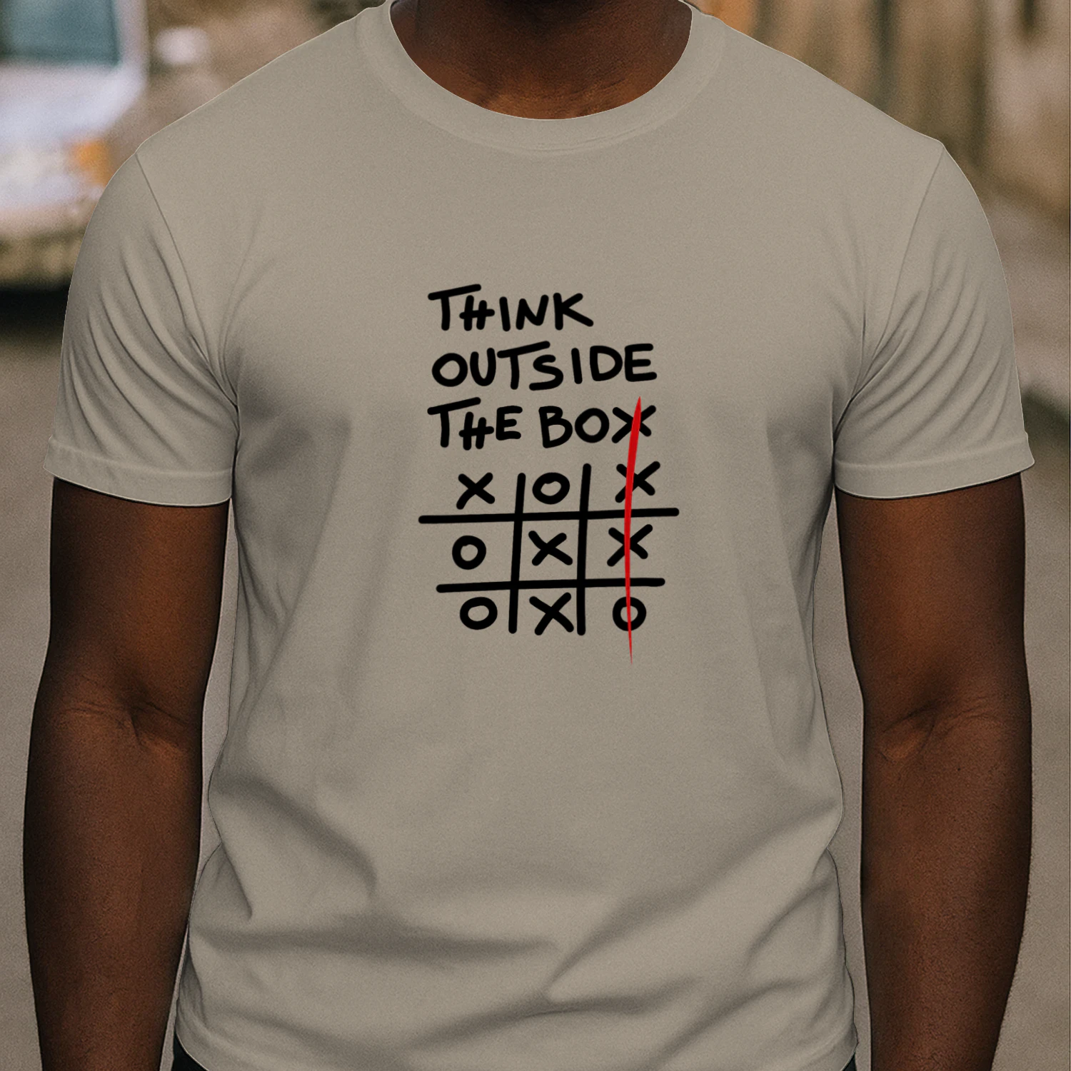 "Think Outside The Box" Creative Tic-Tac-Toe T-Shirt