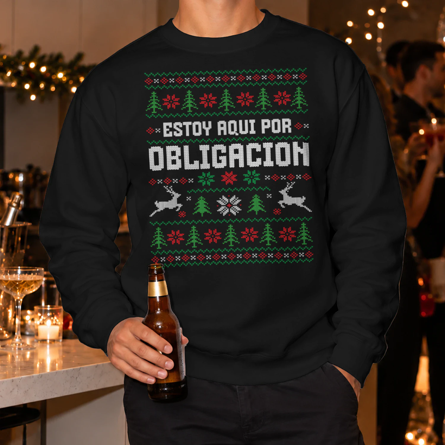 Estoy Aquí Por Obligación Jersey Feo de Navidad