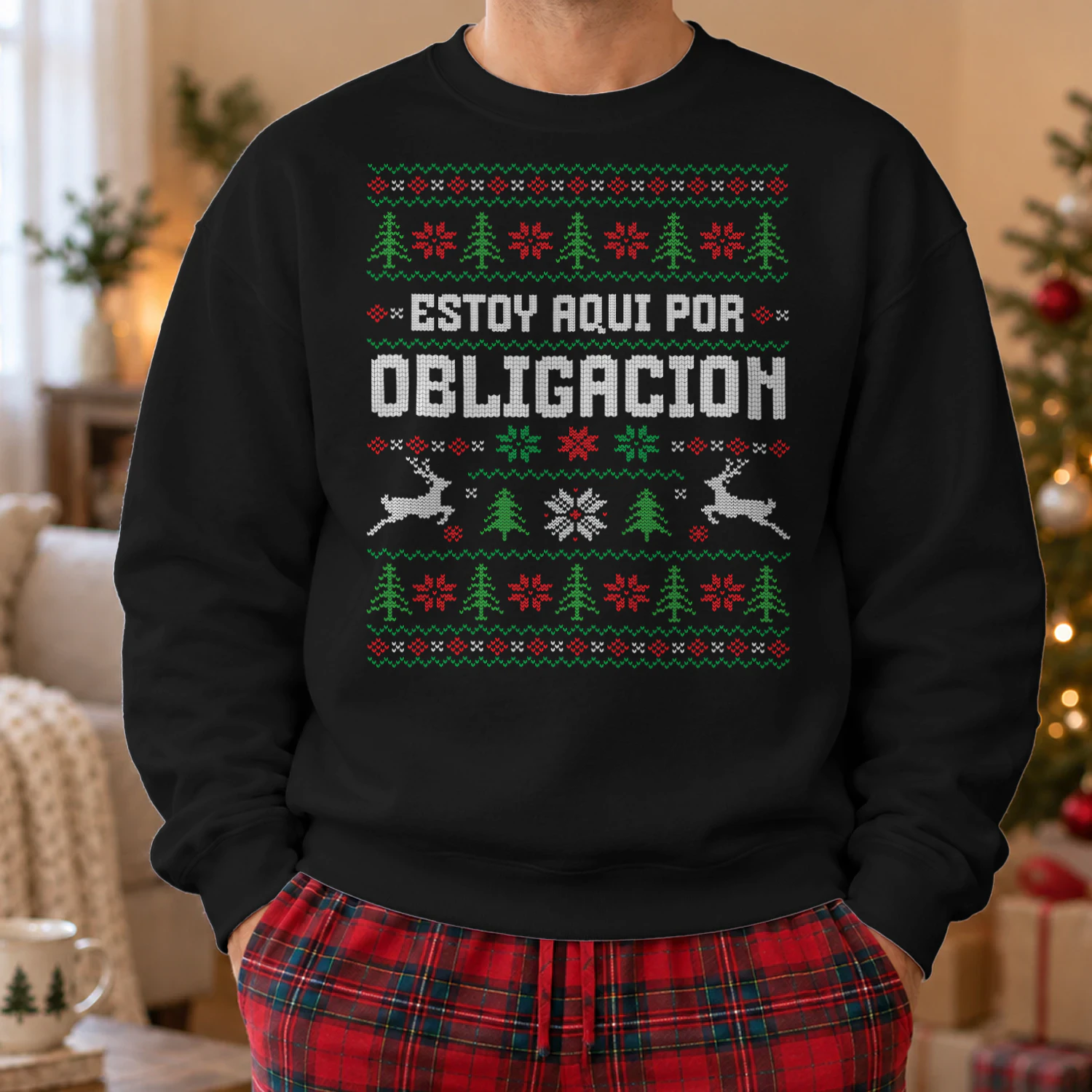Estoy Aquí Por Obligación Jersey Feo de Navidad