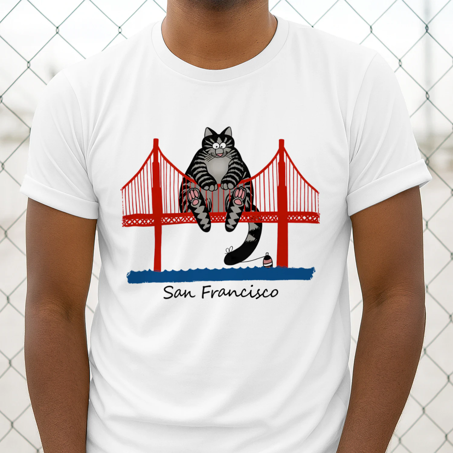 Dr Grace's San Francisco Golden Gate Bridge Cat T-shirt