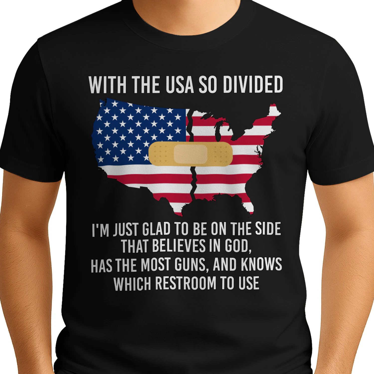 With The Usa So Divided I'm Just Glad On The Side T-Shirt