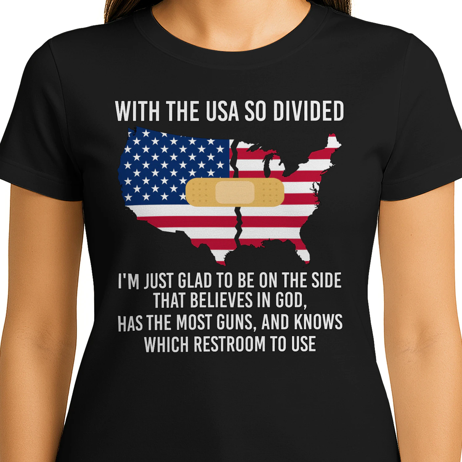 With The Usa So Divided I'm Just Glad On The Side T-Shirt