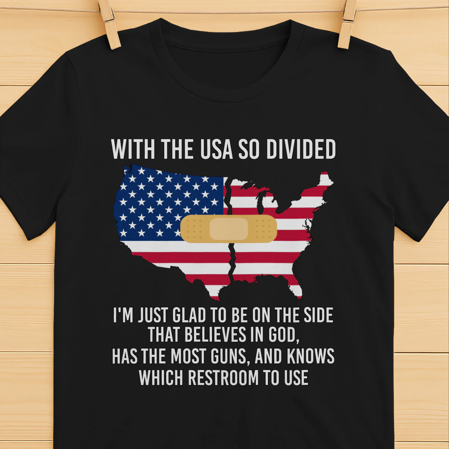 With The Usa So Divided I'm Just Glad On The Side T-Shirt