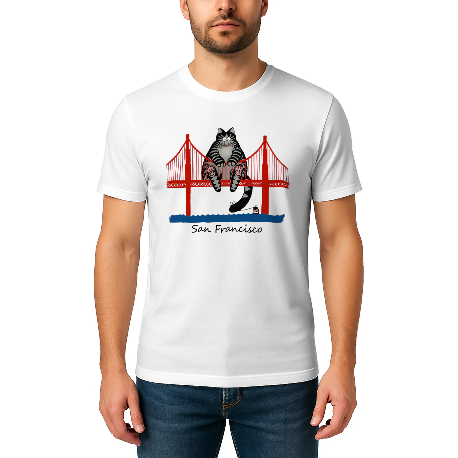 Dr Grace's San Francisco Golden Gate Bridge Cat T-shirt
