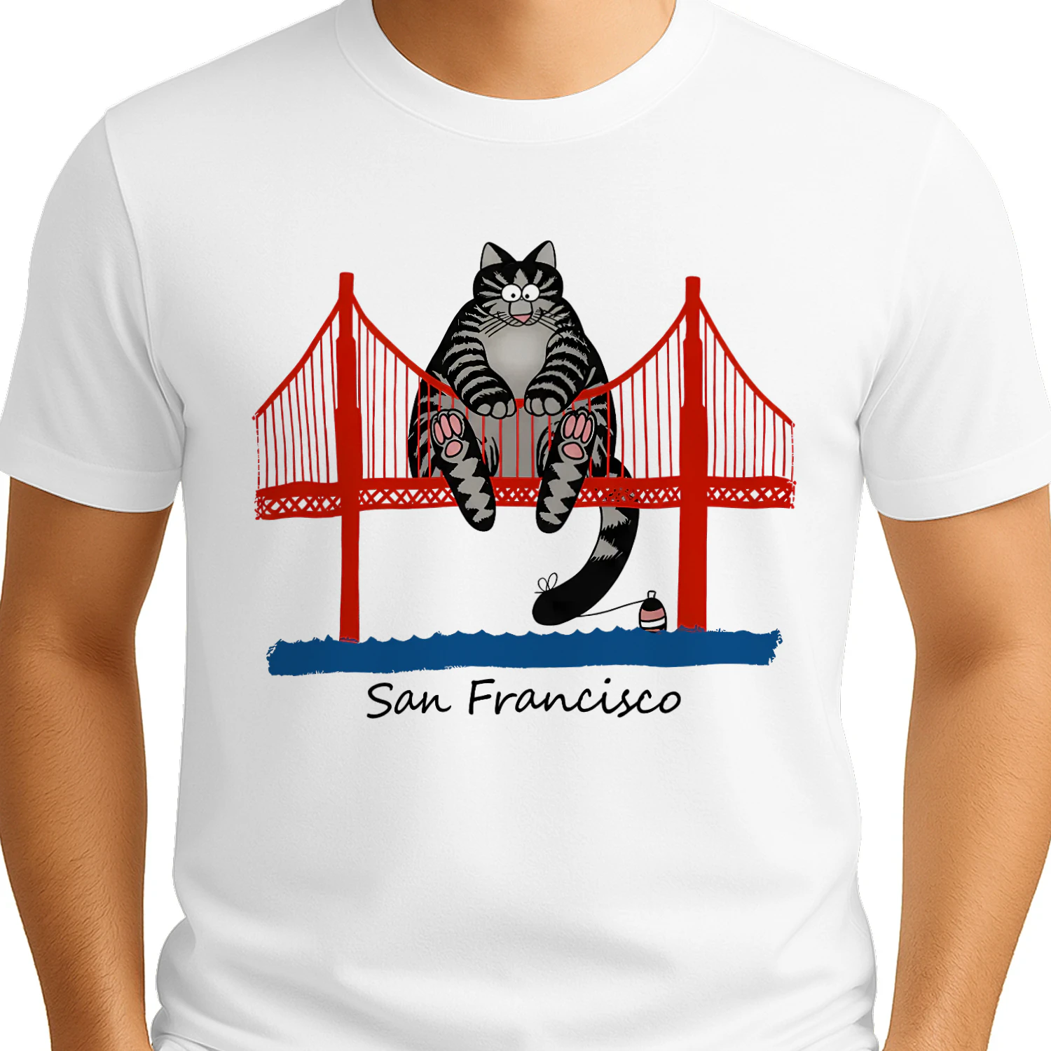 Dr Grace's San Francisco Golden Gate Bridge Cat T-shirt