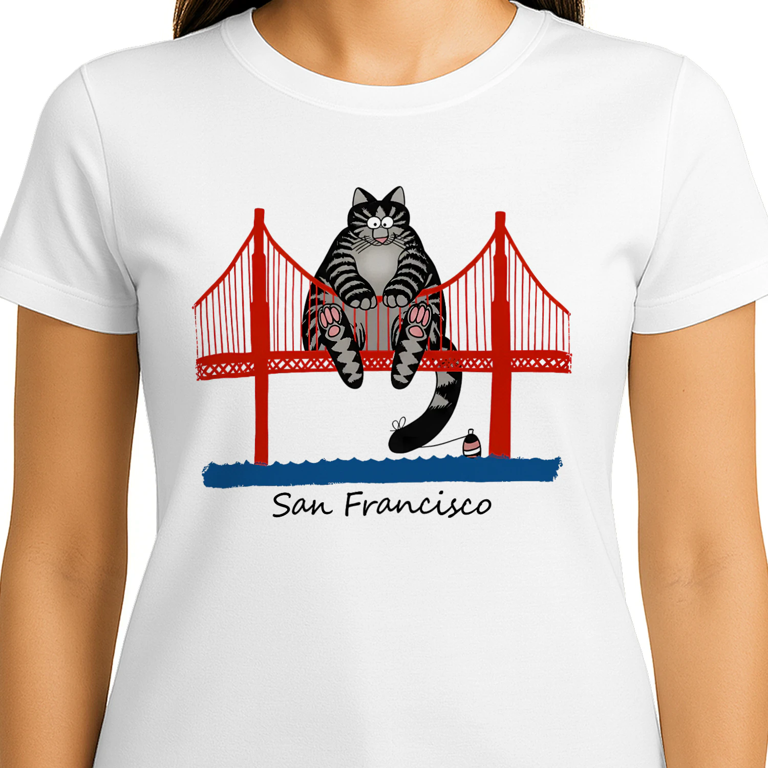 Dr Grace's San Francisco Golden Gate Bridge Cat T-shirt